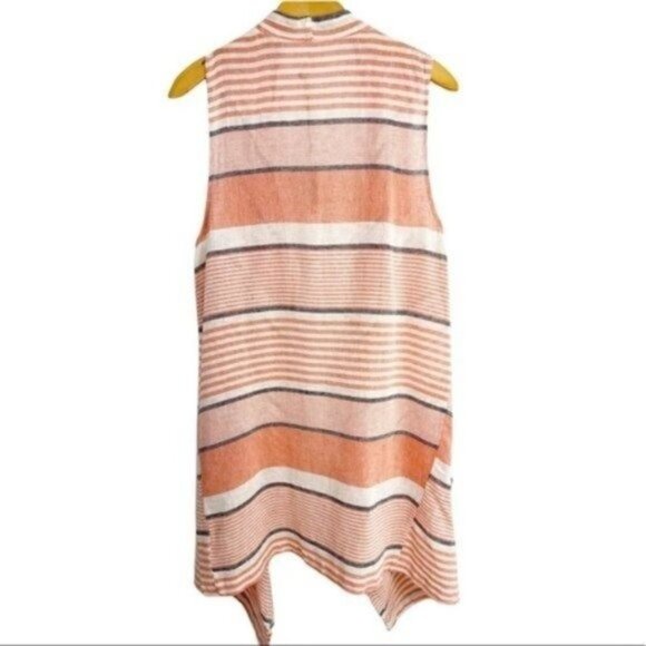 Bb Dakota Avery Striped linen blend draped Vest medium NWT Style # BG21540 - Picture 2 of 7